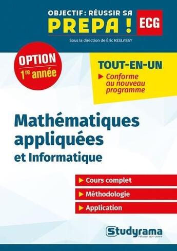 Couverture du livre « Mathématiques appliquées - informatique, 1re année » de Bruno Grebille aux éditions Studyrama