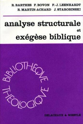 Couverture du livre « Analyse structurale et exegese biblique - essais d'interpretation » de  aux éditions Labor Et Fides