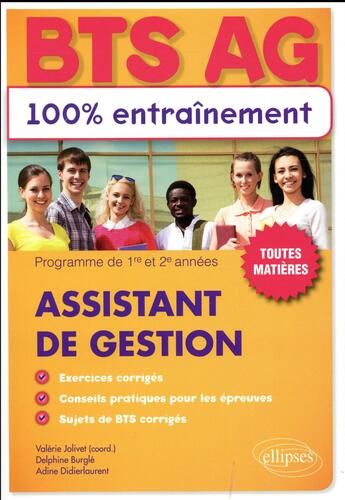 Couverture du livre « Bts ag (assistant de gestion) » de Jolivet/Burgle aux éditions Ellipses