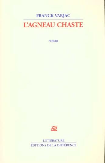 Couverture du livre « Agneau chaste (l') » de Franck Varjac aux éditions La Difference