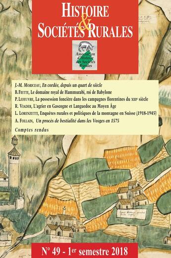 Couverture du livre « Histoire & Sociétés Rurales, n° 49/2018-1 » de Auteurs Divers aux éditions Pu De Caen