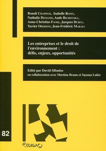 Couverture du livre « Les entreprises et le droit de l'environnement : défis, enjeux, opportunités » de  aux éditions Lexisnexis