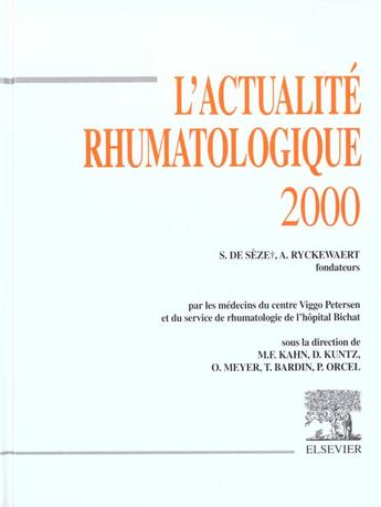 Couverture du livre « L'actualité rhumatologique 2000 » de D Kuntz et M.F. Khan aux éditions Elsevier