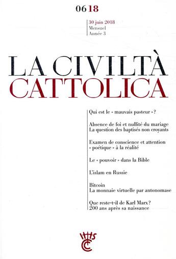 Couverture du livre « Civilta cattolica juin 2018 » de Spadaro aux éditions Parole Et Silence