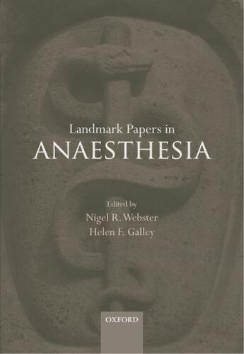 Couverture du livre « Landmark Papers in Anaesthesia » de Nigel R Webster aux éditions Oup Oxford