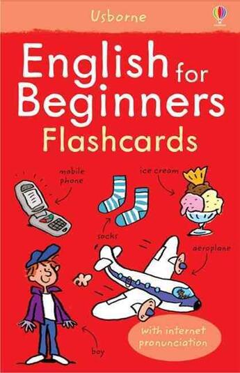 Couverture du livre « English for beginners flashcards » de  aux éditions Usborne