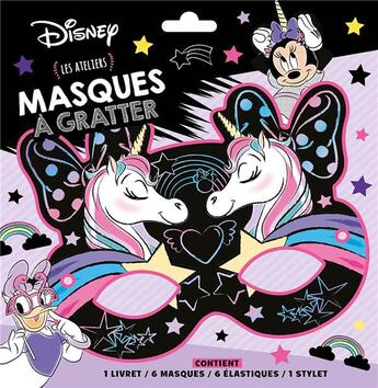 Couverture du livre « Les ateliers Disney : Minnie et la licorne ; masques à gratter » de Disney aux éditions Disney Hachette