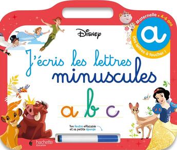 Couverture du livre « Disney - les grands classiques- ardoise j'ecris les lettres minuscules (4-6 ans) » de Hachette Education aux éditions Hachette Education