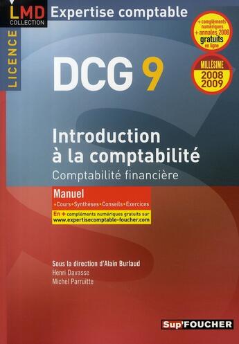 Couverture du livre « Introduction A La Comptabilite - Licence Dcg 9 Manuel Edition 2008-2009 » de Henri Davasse aux éditions Foucher