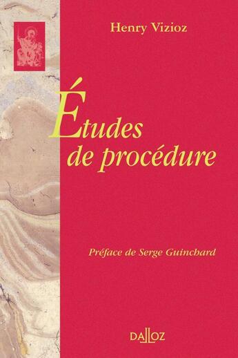 Couverture du livre « Études de procédure » de Henry Vivioz aux éditions Dalloz