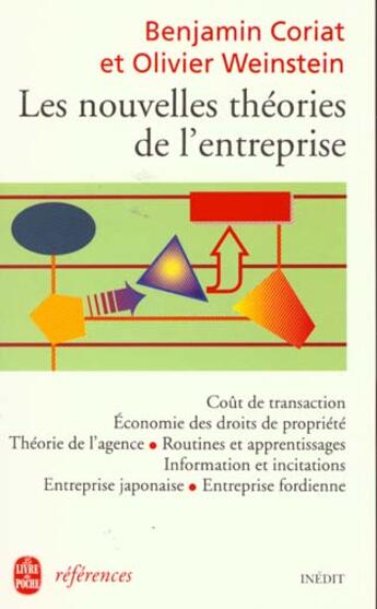 Couverture du livre « Les nouvelles théories de l'entreprise » de Coriat-B+Weinstein-O aux éditions Le Livre De Poche