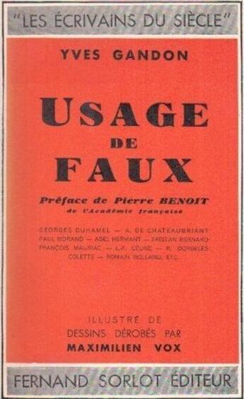 Couverture du livre « Usage de faux » de Yves Gandon aux éditions Nel