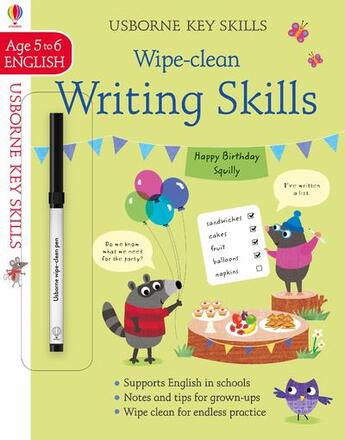 Couverture du livre « Wipe-clean writing skills 5-6 - wipe-clean key skills » de Young/Suessbauer aux éditions Usborne