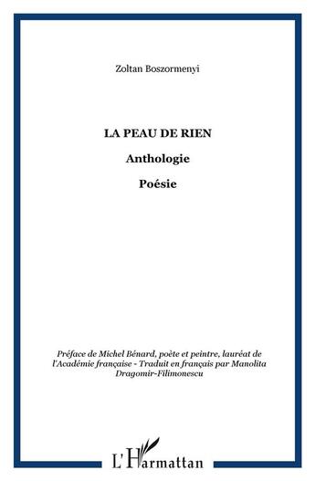 Couverture du livre « La peau de rien » de Zoltan Boszormenyi aux éditions L'harmattan