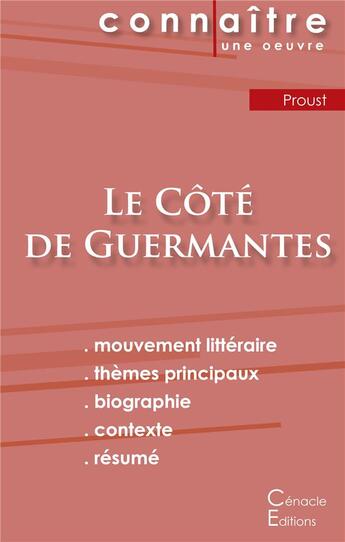 Couverture du livre « Le côté de Guermantes, de Marcel Proust » de  aux éditions Editions Du Cenacle