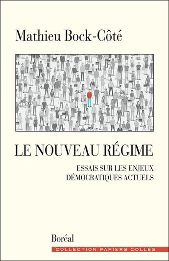 Couverture du livre « Le nouveau régime ; essais sur les enjeux démocratiques actuels » de Bock-Cote Mathieu aux éditions Boreal