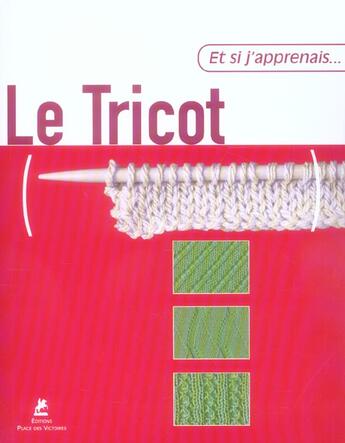 Couverture du livre « Le tricot » de Silvana Cirani aux éditions Place Des Victoires