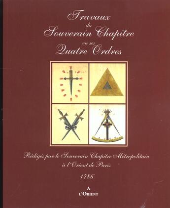 Couverture du livre « Travaux du souverain chapitre » de  aux éditions A L'orient