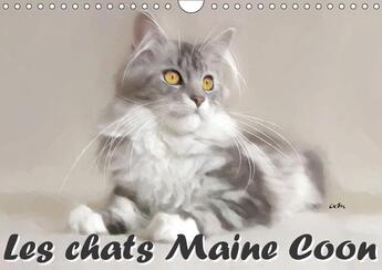 Couverture du livre « Les chats maine coon calendrier mural 2018 din a4 horizontal - serie de 12 tableaux pour mett » de Sudpastel aux éditions Calvendo