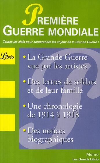 Couverture du livre « Première guerre mondiale » de  aux éditions J'ai Lu