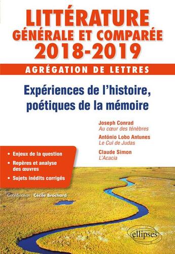 Couverture du livre « Questions De Litterature Generale Et Comparee Agregation De Lettres 2018-2019 » de Brochard aux éditions Ellipses Marketing