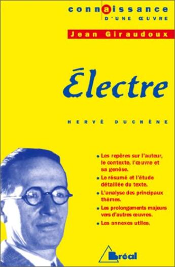 Couverture du livre « Electre, de Jean Giraudoux » de Herve Duchene aux éditions Breal