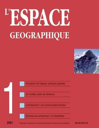 Couverture du livre « L'espace geographique - n 1 - 2001 » de Roger Brunet aux éditions Belin