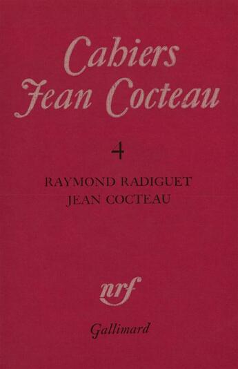 Couverture du livre « Cahiers Jean Cocteau t.4 » de  aux éditions Gallimard