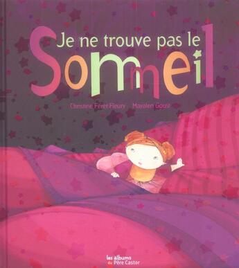 Couverture du livre « Je ne trouve pas le sommeil » de Feret-Fleury Christi aux éditions Pere Castor