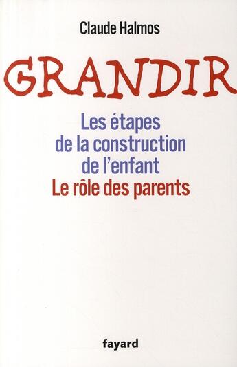 Couverture du livre « Grandir ; les étapes de la construction de l'enfant ; le rôle des parents » de Claude Halmos aux éditions Fayard