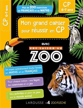 Couverture du livre « Mon cahier de cp - une saison au zoo » de  aux éditions Larousse