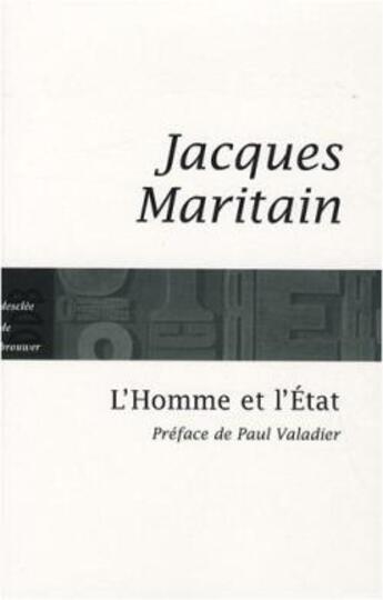 Couverture du livre « L'homme et l'état » de Jacques Maritain aux éditions Desclee De Brouwer