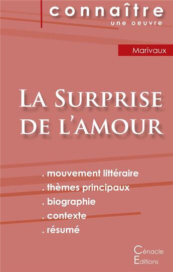 Couverture du livre « La suprise de l'amour, de Marivaux » de  aux éditions Editions Du Cenacle