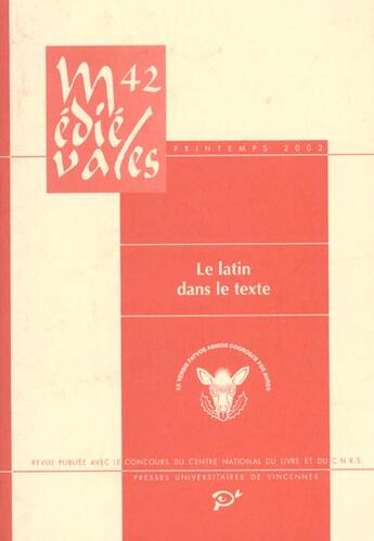 Couverture du livre « Le latin dans le texte » de  aux éditions Pu De Vincennes