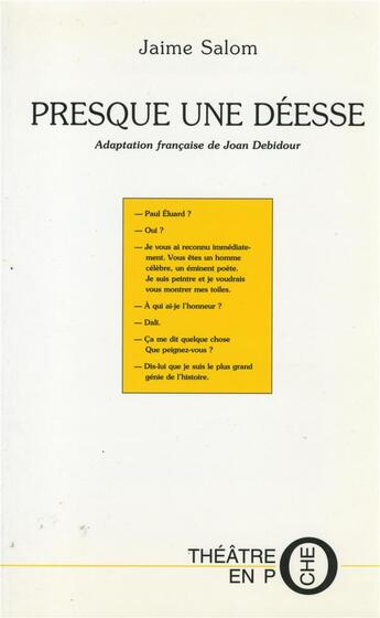 Couverture du livre « Presque une deesse » de Jaime Salom aux éditions Laquet