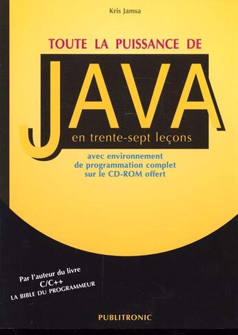 Couverture du livre « Toute la puissance de java » de Jamsa aux éditions Publitronic Elektor