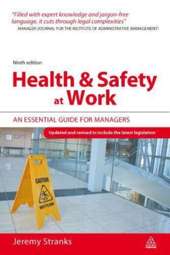 Couverture du livre « Health and Safety at Work » de Stranks Jeremy aux éditions Kogan Page Digital