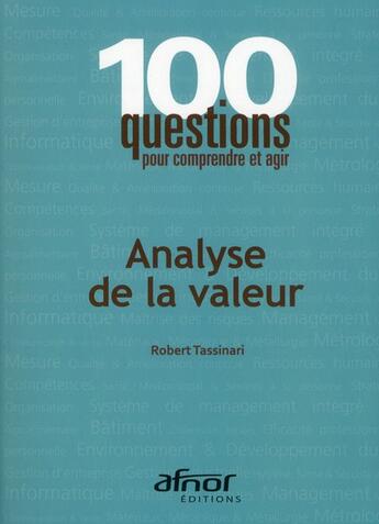 Couverture du livre « Analyse de la valeur » de Robert Tassinari aux éditions Afnor