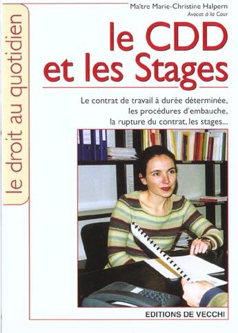 Couverture du livre « Les cdd » de Marie-Christine Halpern aux éditions De Vecchi