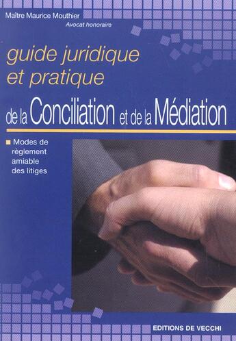 Couverture du livre « Conciliation et meditation » de Mouthier aux éditions De Vecchi