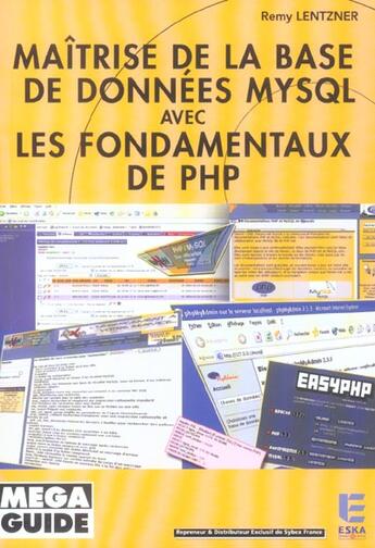 Couverture du livre « Maitrise de la base de donnees mysql ave » de Remy Lentzner aux éditions Eska