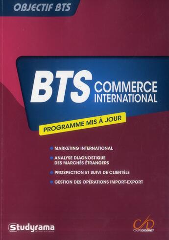 Couverture du livre « Objectif BTS : BTS commerce international » de Sabine Paturel aux éditions Studyrama