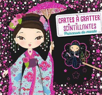 Couverture du livre « Cartes à gratter scintillantes ; princesses du monde » de Julie Camel aux éditions Play Bac