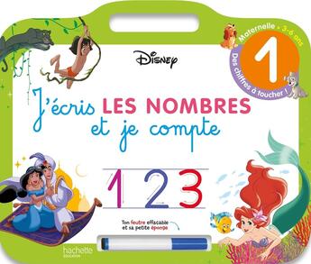 Couverture du livre « Disney - les grands classiques disney - ardoise j'ecris les nombres et je compte (3-6 ans) » de Hachette Education aux éditions Hachette Education