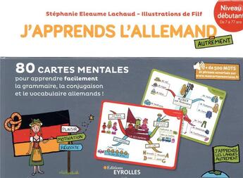 Couverture du livre « J'apprends l'allemand autrement ; niveau débutant » de Stephanie Eleaume-Lachaud et Filf aux éditions Eyrolles