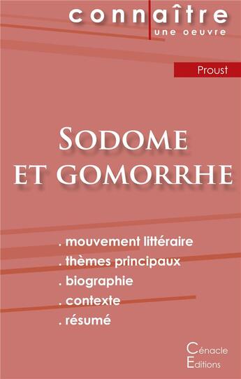 Couverture du livre « Sodome et Gomorrhe, de Marcel Proust » de  aux éditions Editions Du Cenacle