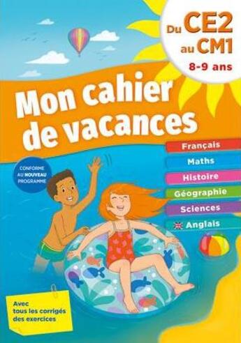 Couverture du livre « Mon cahier de vacances/ce2 au cm1 » de Piccolia aux éditions Piccolia