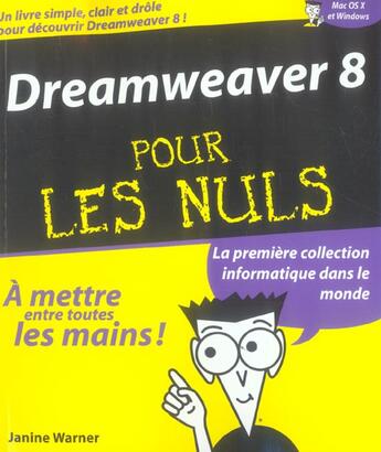 Couverture du livre « Dreamweaver 8 pour les nuls » de Warner Janine aux éditions First