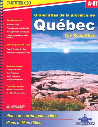 Couverture du livre « Grand atlas de la province de quebec » de  aux éditions Ulysse