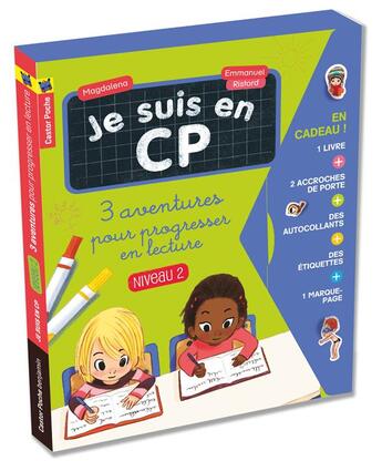 Couverture du livre « Je suis en CP : coffret : jour de piscine, la remplaçante, le bras cassé » de Emmanuel Ristord et Magdalena aux éditions Pere Castor